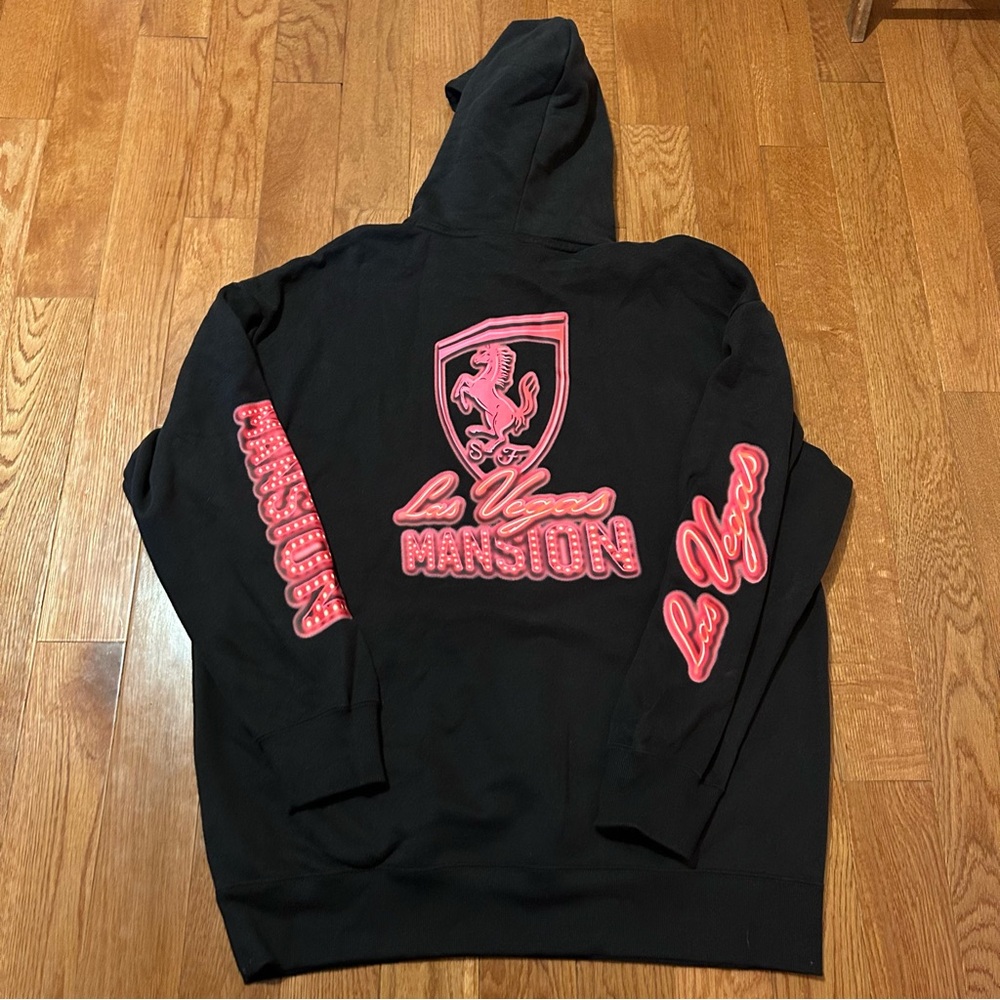 NWT Puma Scuderia Ferrari Men’s Black Hoodie Neon Vegas Mansion